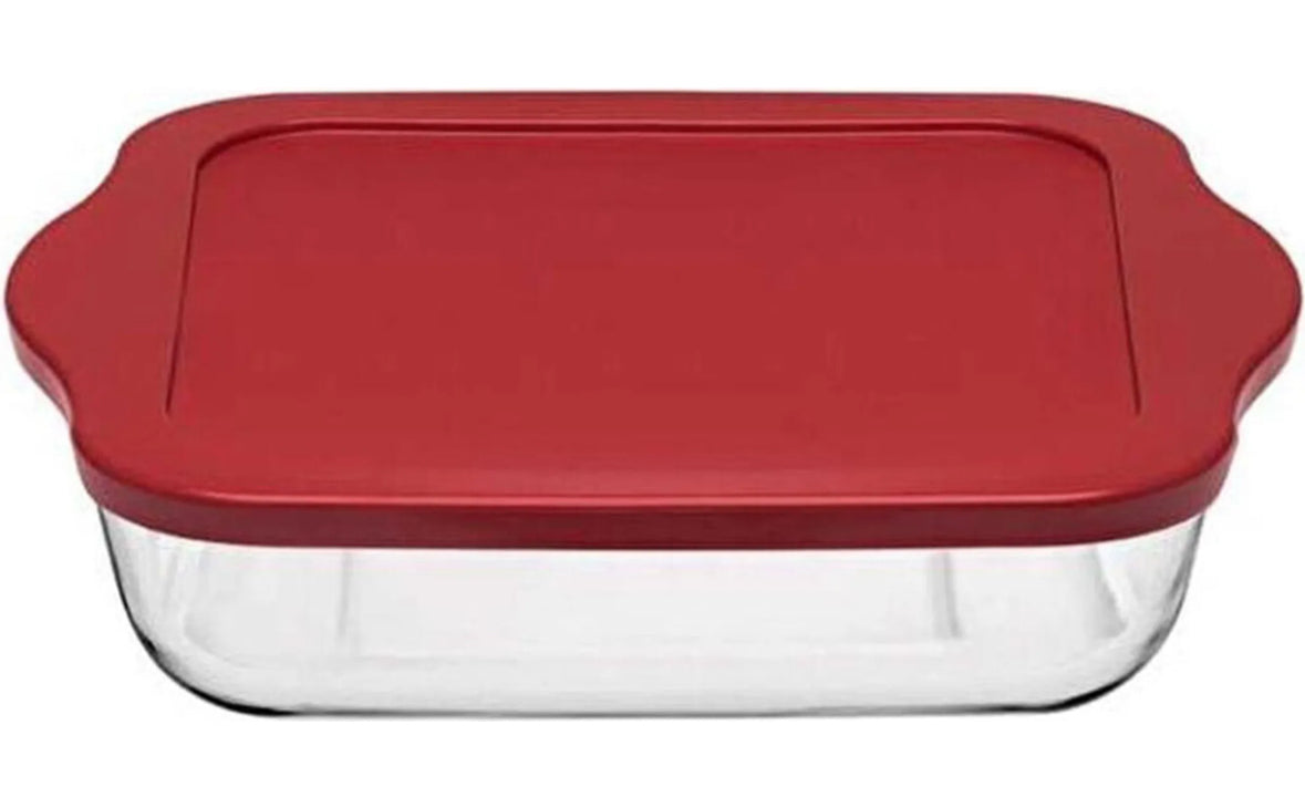 Pasabahce 59034 Auflaufform mit Deckel eckig aus Glas 26 x 22cm 2 L
