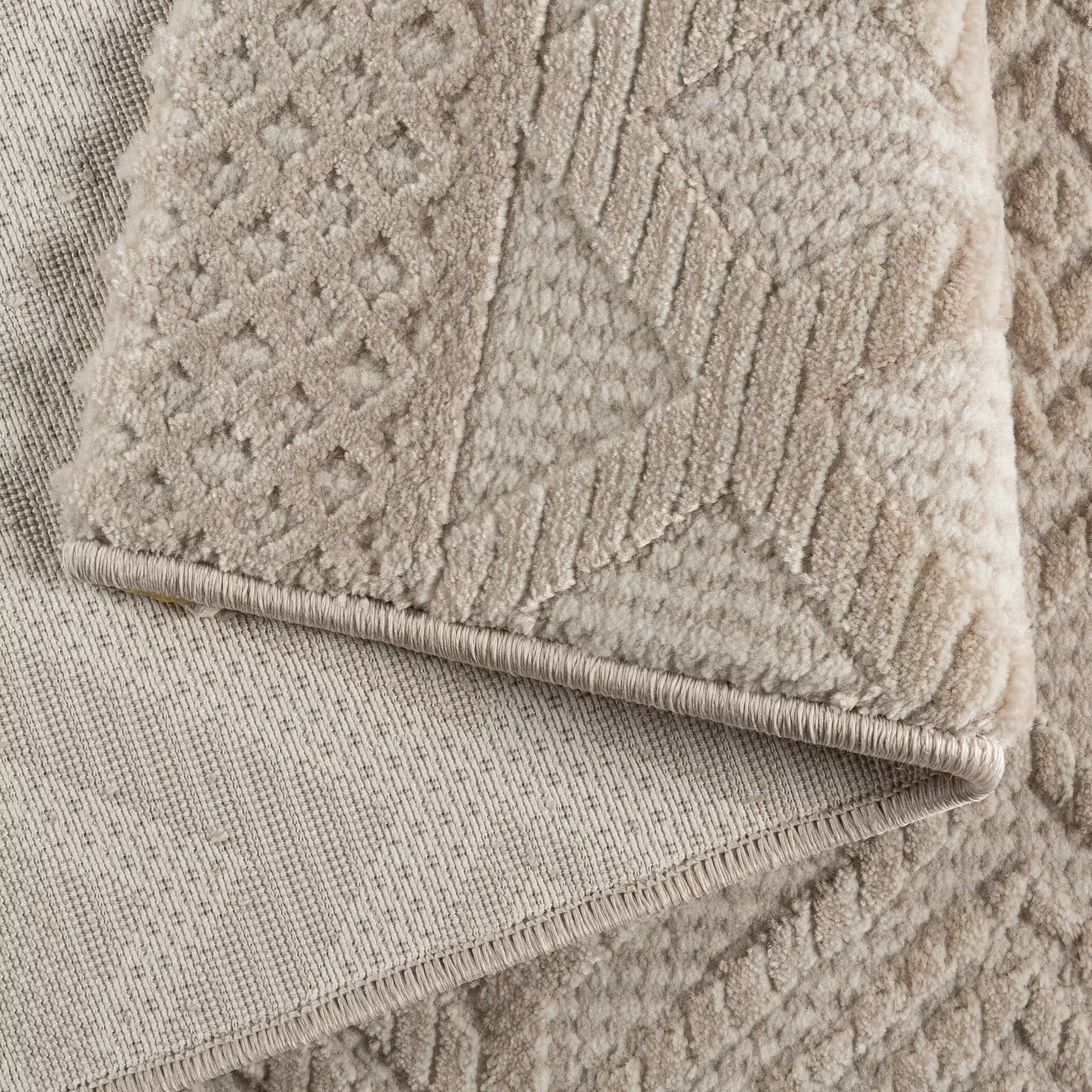 Sehrazat PREMIUM LUXURY COLLECTION - Moderner Designer Teppich Serie 6100 Beige mit 3D-Effekt