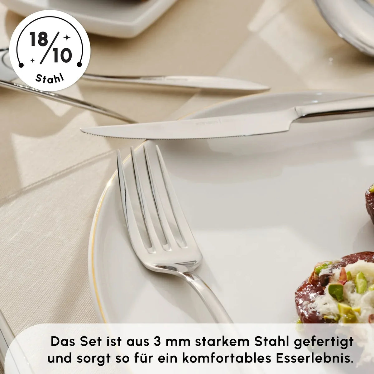 Karaca Novara Elegance Besteckset für 12 Personen, 84-teilig