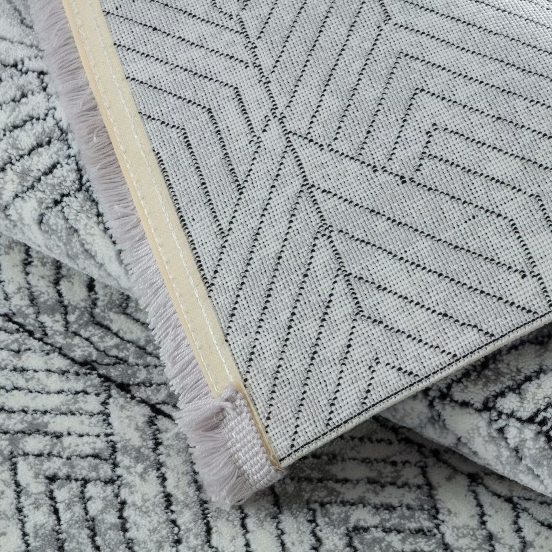 Sehrazat Premium Glory 210 Collection Hellgrau - Premium Designer Teppich mit 3D-Effekt