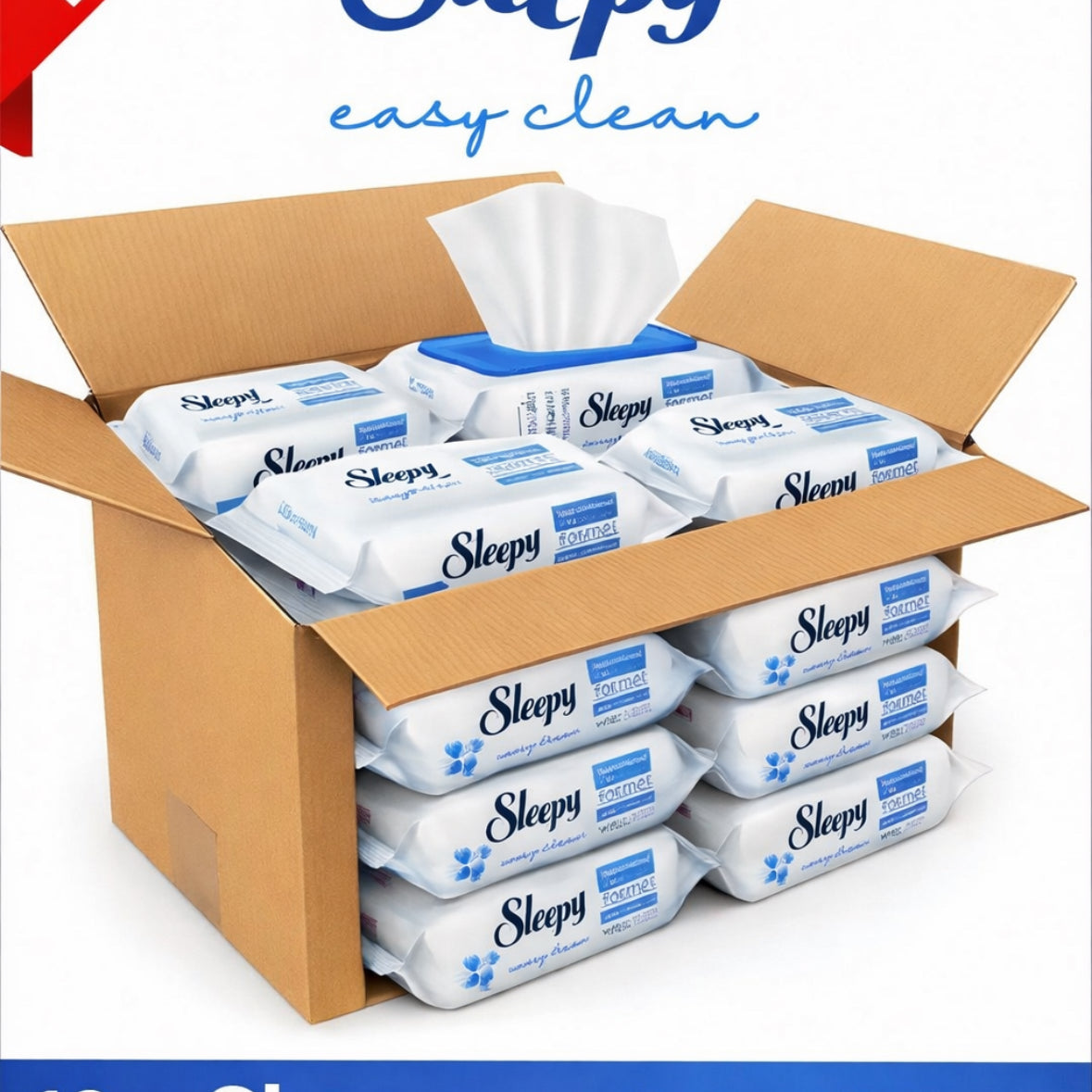 Sleepy Easy Clean 12x jeweils 100 Tücher Reinigungstücher, Allzwecktücher
