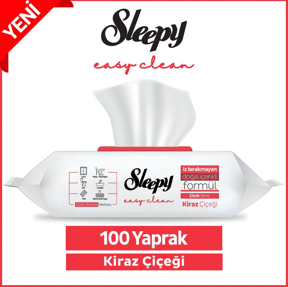 Sleepy Easy Clean Kirschblüte jeweils 100 Tücher Reinigungstücher, Allzwecktücher