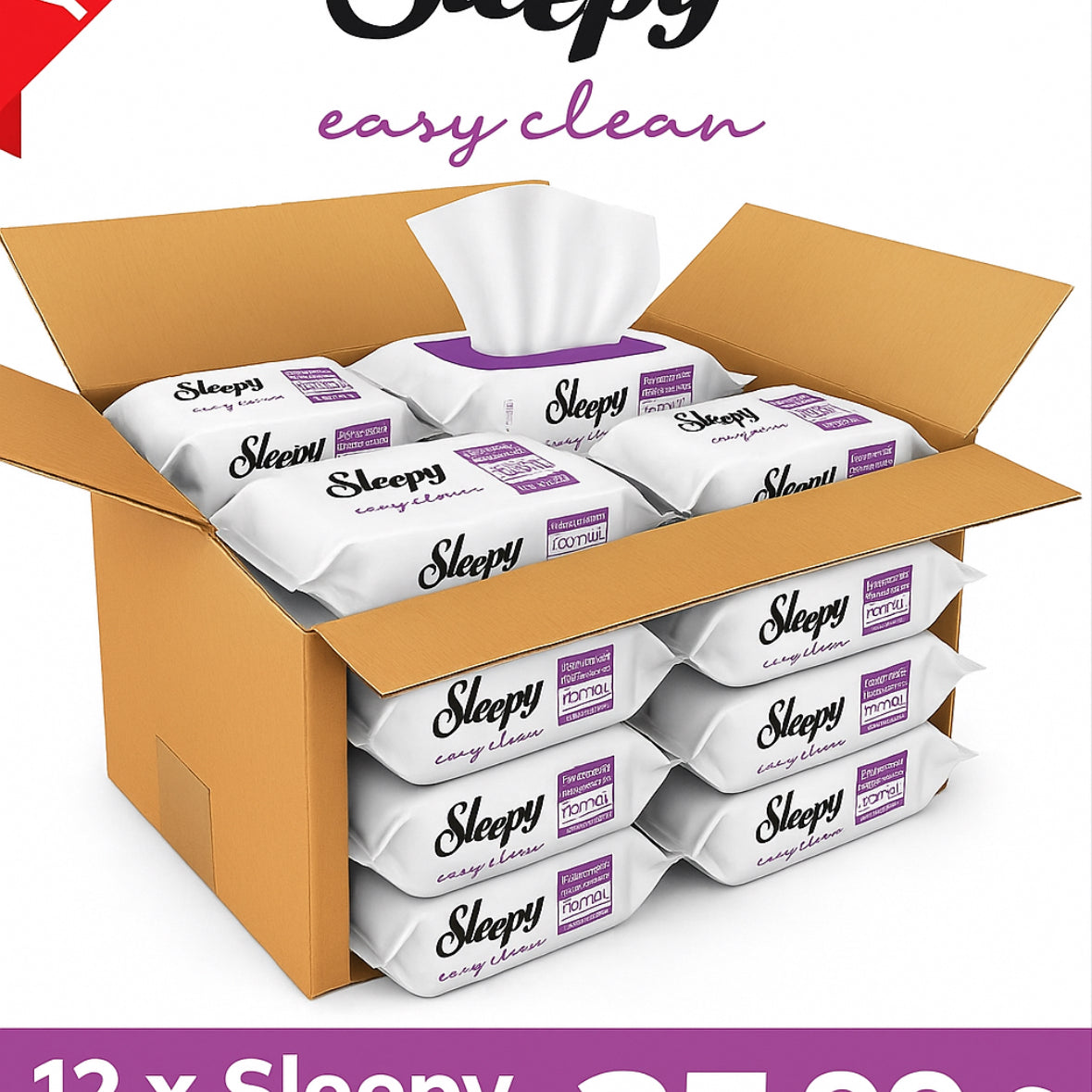Sleepy Easy Clean 12x jeweils 100 Tücher Reinigungstücher, Allzwecktücher