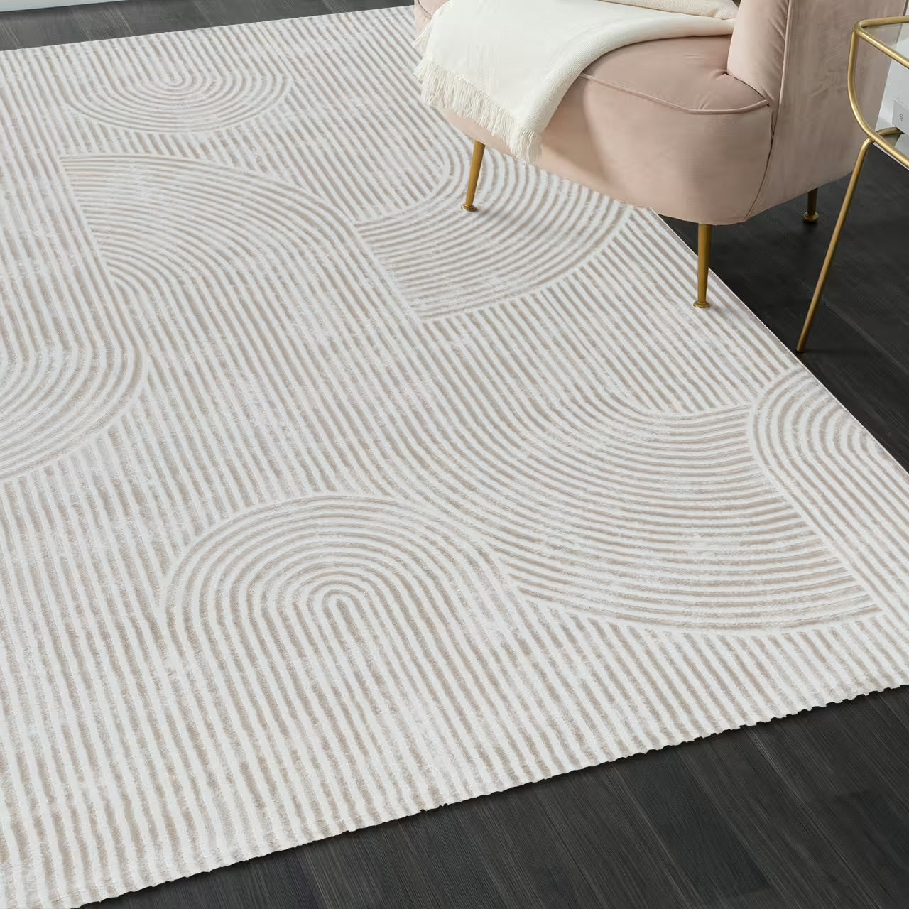 Sehrazat Premium Collection Serie MODA 1120 beige mit 3D Effekt Neuheit Teppich
