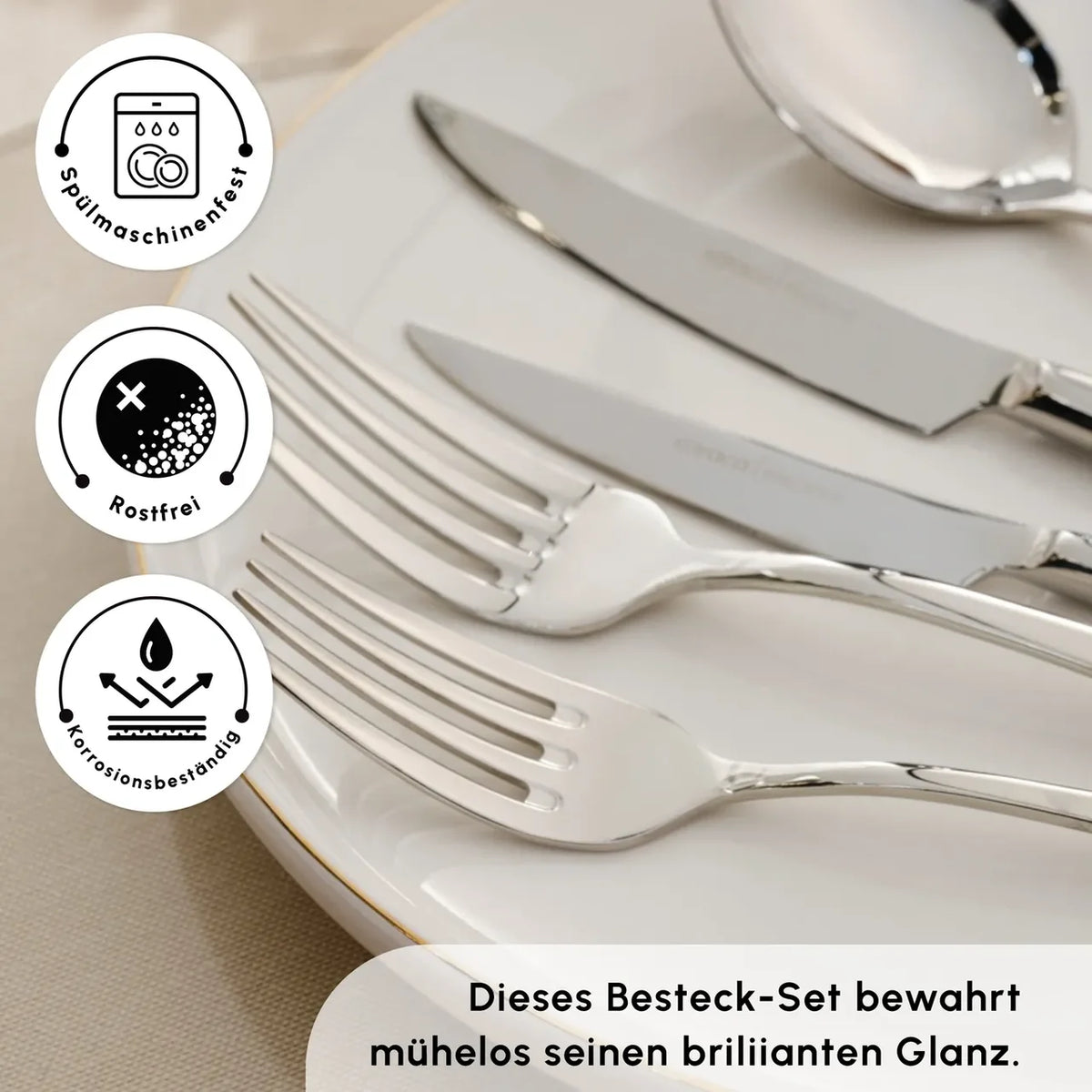 Karaca Novara Elegance Besteckset für 12 Personen, 84-teilig