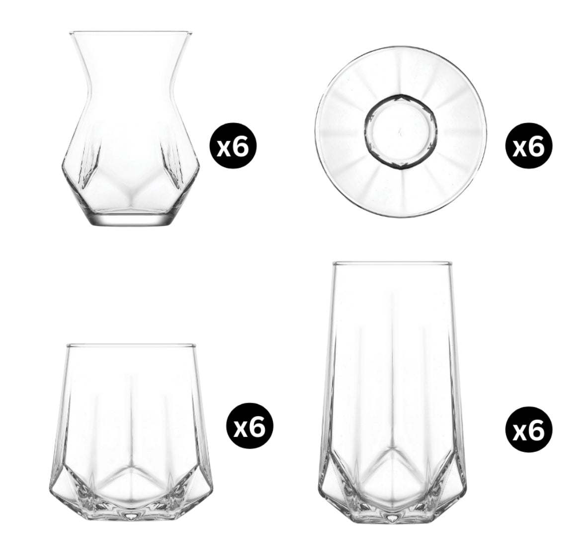 LAV ALYAS2 24pcs Glas Set