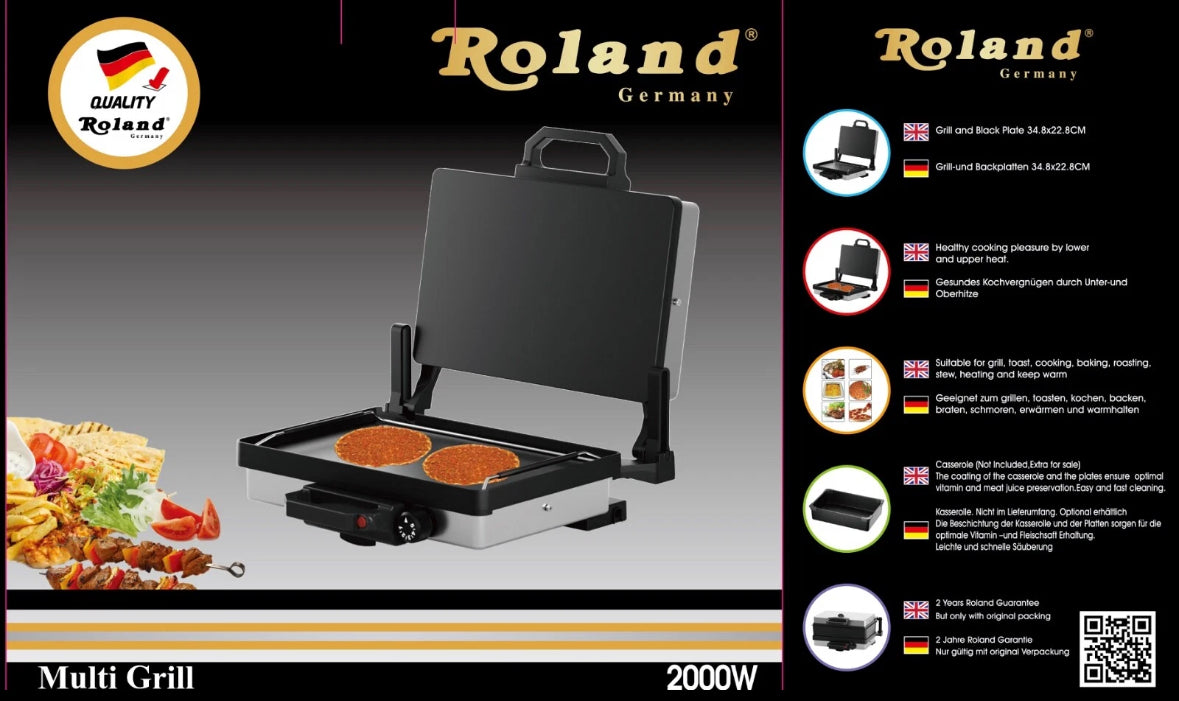 Roland Multigrill Lahmacun Sandwichmaker Toaster TEFLON