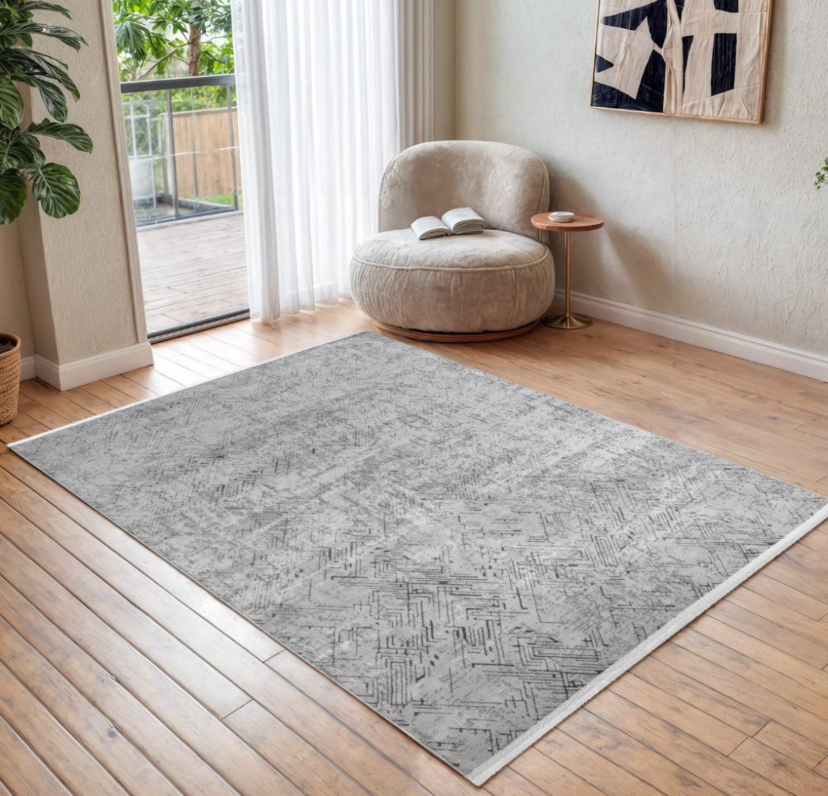Flora Shine 2460 in grau Waschmaschinengeeigneter Teppich – Pflegeleicht und Modern