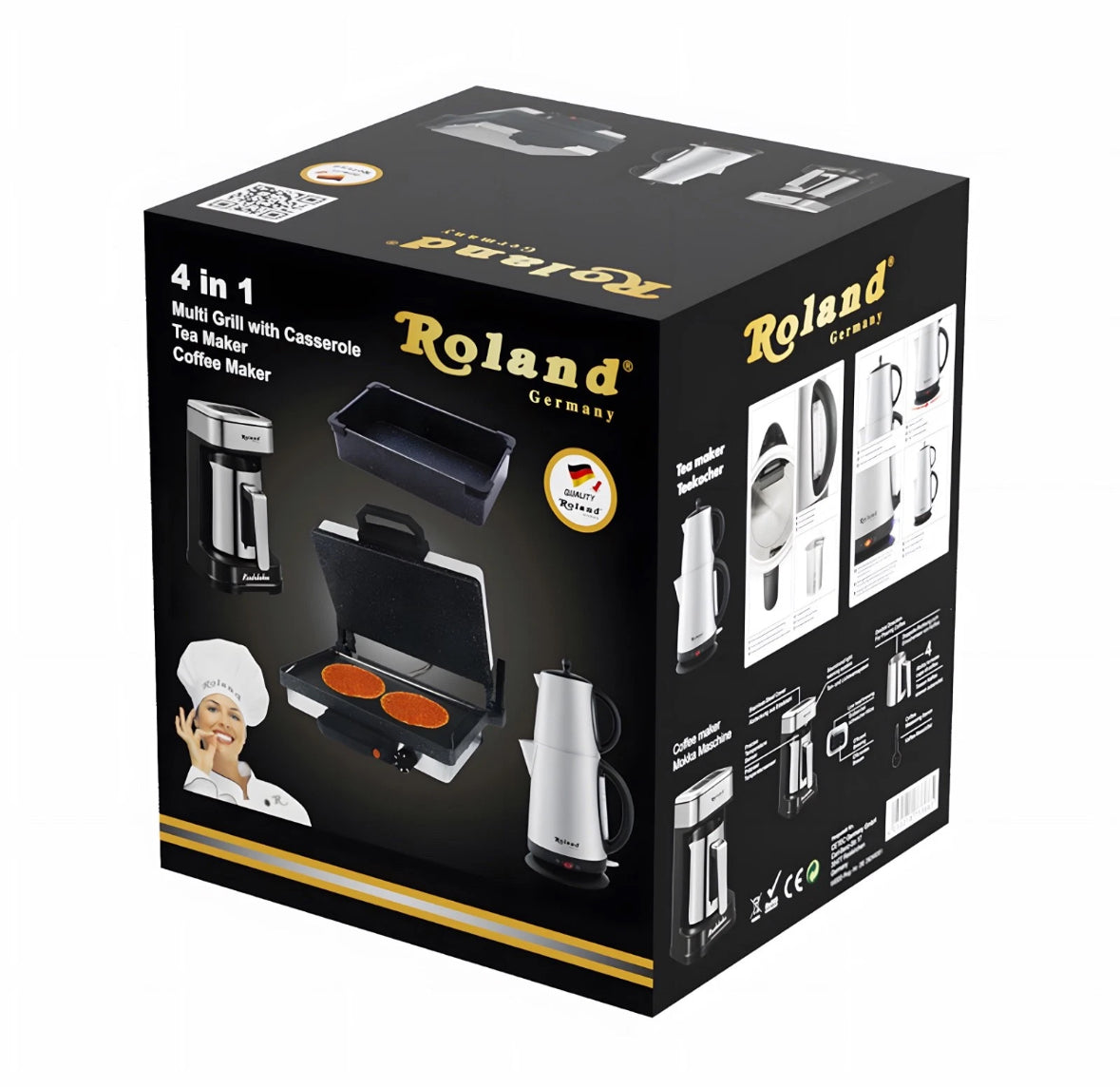 ROLAND Multigrill Kontaktgrill SET 4in1 Grill