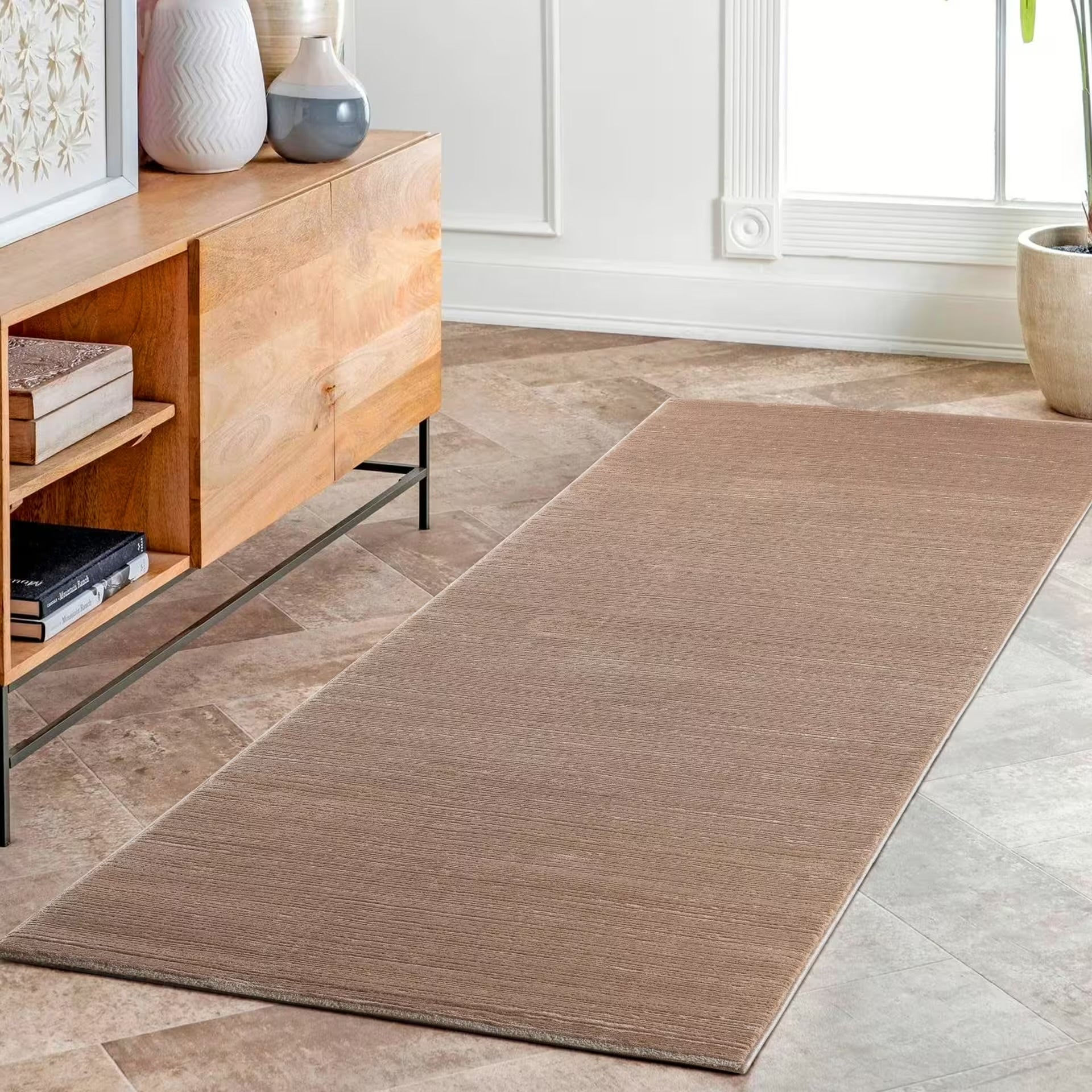 Sehrazat Premium Lima 2050 Collection Du kelbeige - Moderner Designer Teppich mit 3D-Effekt